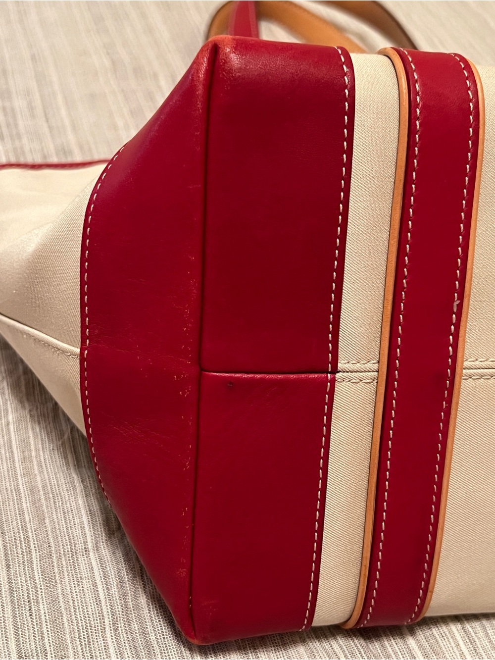 Coach Hampton Natural Canvas w
Red & Natural Leather Nickel
Hardware - Picture 11 of 15